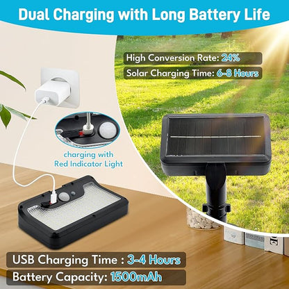 Clip On Solar Motion Lights Outdoor, Motion Sensor Outdoor Lights with 92 LEDs, 360°Rotatable Adjustable Solar Fence Lights (600 LM,6000 K), Waterproof Security Light for Deck,Gutter,Camping (4 Pack)
