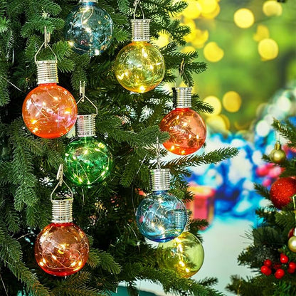 10 Pcs Christmas C9 Solar Light Bulbs Jumbo Hanging LED Light Bulb with Clip Waterproof Outdoor Garden Hanging Solar Lights for Christmas Tree Yard Fence Patio Party