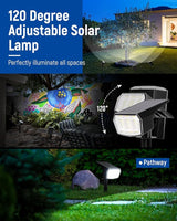 Solar Spot Lights Outdoor Waterproof 2 Pack IP65, 63 LED 3 Lighting Modes Spotlights for Yard Garden House Garage | Lumora