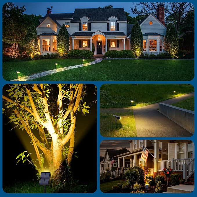Solar Spot Lights Outdoor Waterproof IP65, Bright LEDs Solar Landscape Lighting for Outside Garden Yard, Solar | Lumora