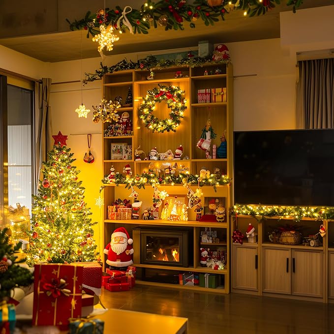 JMEXSUSS 150 LED Christmas Lights Indoor Plug in, Connectable Warm White Christmas Lights for Bedroom, 59ft 8 Modes | Lumora
