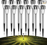12Pack Solar Lights Outdoor Decorative, 8H Waterproof Auto Solar Garden Lights, Anti-Deform Stainless Steel Pathway | Lumora