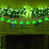 8.5FT Clear Green Shamrock Lights, St Patricks String Lights Outdoor Waterproof with 10 LED Light for rish Shamrock | Lumora