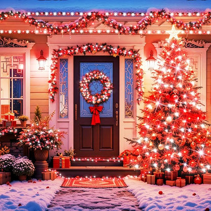 XURISEN 551FT 1400 LED Christmas Lights Outdoor Green Wire String Lights 8 Modes with Timer Memory Waterproof Fairy Light Plug in for Xmas Tree Wedding Yard Party Holiday Decorations(Red+White)