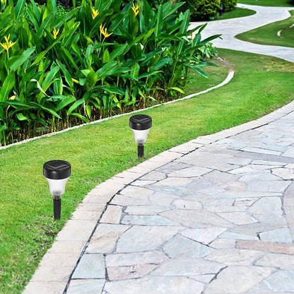 VALICLUD 2pcs Waterproof Solar Path Lights Outdoor LED Garden Lanterns with Warm Light and Stakes for Yard Walkway Patio Landscape Lighting