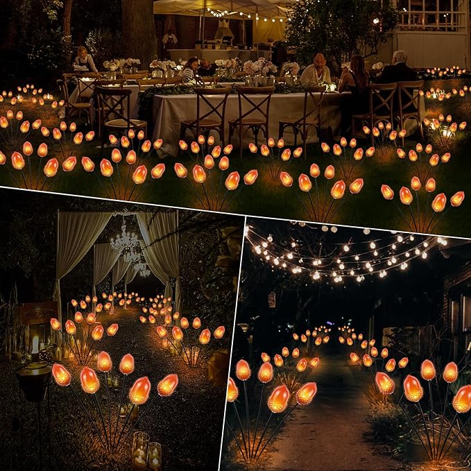 Thanksgiving Decorations Outdoor Solar Garden Lights,12LED Artificial Big 3D Acorn Thanksgiving Light, Fall Decor Solar Path Lights for Home Autumn Harvest Fall Party Decor,2PACKS Orange