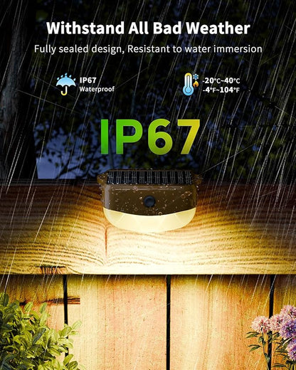 Solar Fence Lights with Remote Control 50ft,15 Multi Colors Solar Powered Outdoor Step Lighting,IP67 Waterproof Led RGBYW Colors Lamp for Outside Fence/Deck/Backyard/Stair Railing/Wall/Patio/Pool