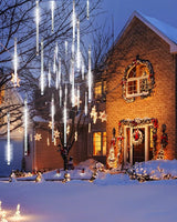 Flacchi White 10 Tube 240 LED Raindrop Meteor Shower Icicle Lights with Timer Function for - Outdoor String Light | Lumora