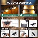 8 Pack Solar Step Lights for Outside, 24 LEDs Solar Stair Lights Waterproof IP65, Solar Deck Lights Outdoor Decor | Lumora