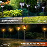 iBaycon 2 Pack 28" Solar Flame Torch Lights, Flickering Flame Garden Lights Outdoor Waterproof, Solar Pathway Light | Lumora