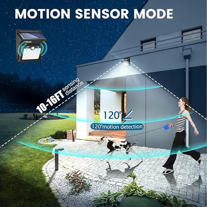 BAXIA TECHNOLOGY Solar Outdoor Lights Wireless Security Motion Sensor Solar Lights Outdoor Waterproof for Front Door,Backyard,Steps,Garage,Garden (400LM,4 Packs)
