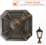 Gama Sonic Outdoor Solar Post Light with Pier Base, Weathered Bronze Finish Aluminum and Beveled Glass, Royal Bulb | Lumora