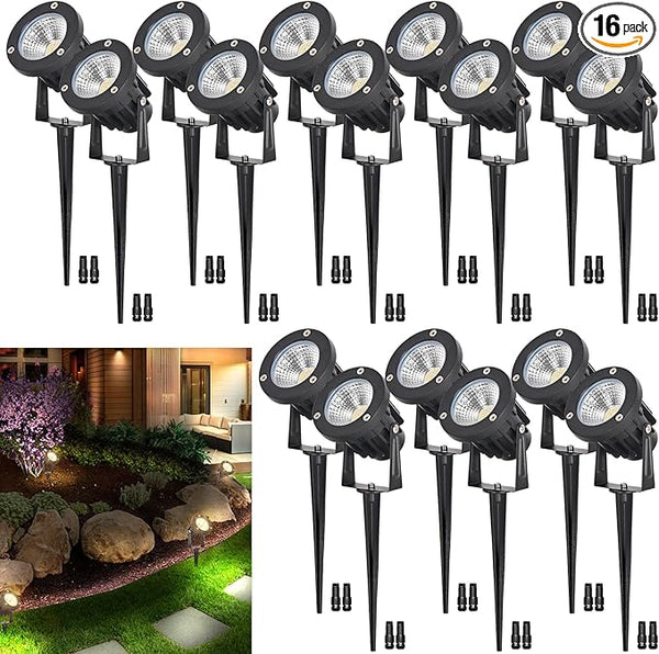 15W Low Voltage Landscape Lights LED Landscape Lighting with Connectors and Spike Stand, 12V 24V Outdoor Spotlights | Lumora