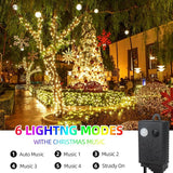 XTF2015 Music Christmas String Lights 105ft 300 LED, Warm White Christmas Tree Light with Music，End to End Plug in | Lumora