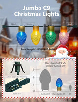 16FT Jumbo Christmas Lights,C7 Jumbo Xmas String Light Christmas Outdoor Decorations Lights with 10 Large Diamond | Lumora
