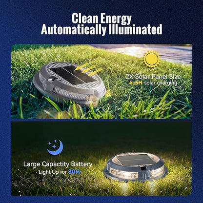 Solar Driveway Lights Outdoor 12 Pack, RGB Colors Solar Deck Dock Lights Outdoor Waterproof IP68, 3 Dynamic Light Modes Driveway Marker for Warning Stair, Boat Dock, Step, Walkway, Garden Decor