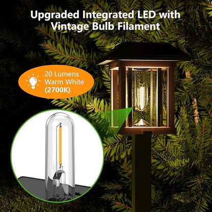 XMCOSY+ Solar Lights Outdoor - 4 Pack Solar Yard Lights, Solar Garden Lights with Glass Metal, IP65 Waterproof Solar Powered for Yard Landscape Driveway Walkway