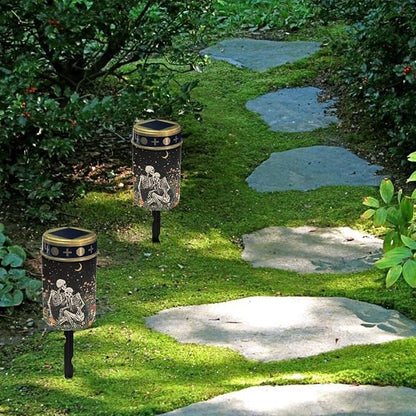 Skeleton Starry Night Cemetery Solar Lights Memorial Solar Lights Waterproof Grave Decorations Gifts for Cemetery Home Outdoors Lawn Outdoor Yard Patio
