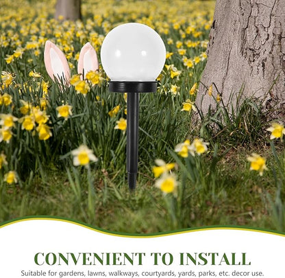 6pcs Solar Lawn Globe Lights Ground Plug Outdoor Garden Lighting Tool Warm Solar Pathway Lamps for Walkway Patio Decor