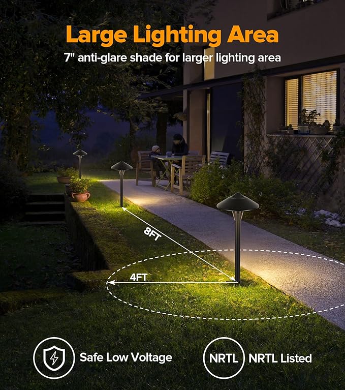 LUTEC 12V Low Voltage Pathway Lights, Die-cast Aluminum Pathway Lights with Connectors，IP65 Waterproof Outdoor | Lumora