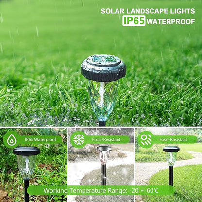 Mini Solar Pathway Lights 4 Pack,Outdoor Solar Yard Flickering Lights,IP65 Waterproof LED Lawn Light,Weatherproof Garden Lantern for Patio Path Backyard Walkway Sidewalk Driveway Decor on Christmas