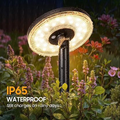 Tall Solar Pathway Lights Outdoor, 6 Pack 180° Adjustable Larger Head Solar Lights Outdoor Waterproof, Brighter Warm White/Cool White Garden Light for Yard Path Walkway Outside