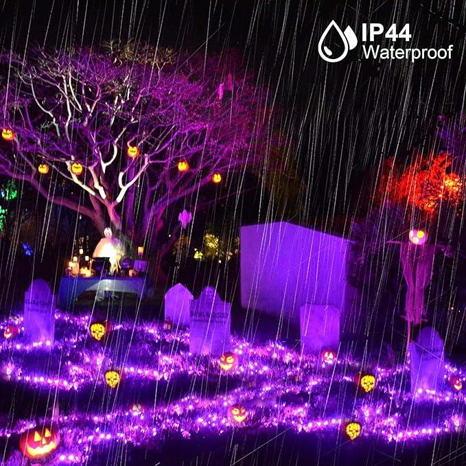 kemooie 500 LED Purple Christmas Lights, 164 FT 8 Lighting Mode Plug in Waterproof Christmas Lights Outdoor, for Birthday Christmas Wedding Party Garden Balcony Decor (Purple)