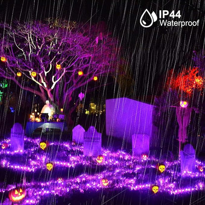 kemooie 500 LED Purple Christmas Lights, 164 FT 8 Lighting Mode Plug in Waterproof Christmas Lights Outdoor, for Birthday Christmas Wedding Party Garden Balcony Decor (Purple)