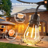 addlon 200FT Outdoor String Lights LED with Remote Dimmable Patio Lights Waterproof Shatterproof Edison Bulb for | Lumora