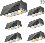 NIORSUN Solar Fence Lights,6 Pack Deck Light,Led Outdoor Lights 3000K/4500K/6000K+ RGB Up & Down Wall Lights | Lumora