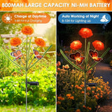 Solar Flowers Outdoor Waterproof, Unique Solar Powered LED Marigold Stake Lights with Monarch Butterflies for | Lumora
