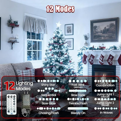 2026 New Voice Control 88ft 240LED Smart Christmas String Lights Outdoor/Indoor | String Lights with Remote, 12Modes, 7Voice Commands & Timers, Christmas Twinkle Light for Xmas Tree Decor (Cool White)