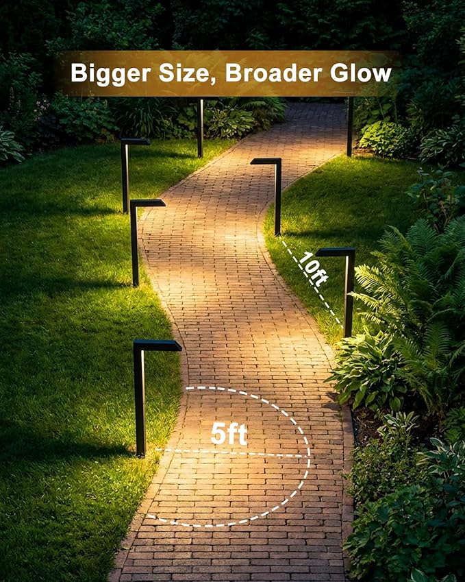 Low Voltage Pathway Lights, 4.5W LED Landscape Lighting, 4000K, 12-24V AC/DC, IP65 Waterproof, Aluminum, Black, 8 Pack