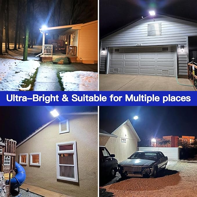 Waterproof Solar Lights Outdoor for Patio & Yard, Dusk to Dawn Motion Sensor Security Lighting, High Brightness Solar-Powered Garden Pathway Lamps-2 Pack