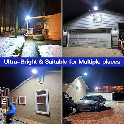 Waterproof Solar Lights Outdoor for Patio & Yard, Dusk to Dawn Motion Sensor Security Lighting, High Brightness Solar-Powered Garden Pathway Lamps-2 Pack