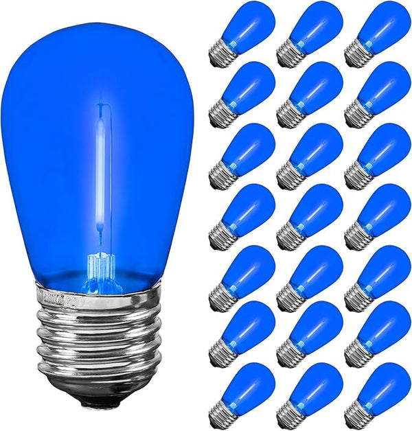 Novelty Lights Outdoor String Light Replacement Bulbs, 5 Pack S14 LED Edison Shatterproof Plastic, E26 Base | Lumora