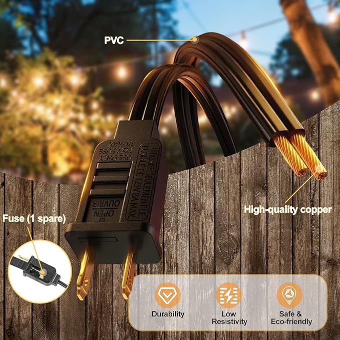 100FT Outdoor LED String Lights with 50+2 Shatterproof G40 Vintage Bulbs,Shatterproof &Waterproof Patio Lights for | Lumora