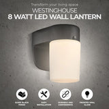 6106700 One-Light Dimmable LED Outdoor Wall Fixture with Dusk to Dawn Sensor, Black Finish with Frosted Opal Glass | Lumora