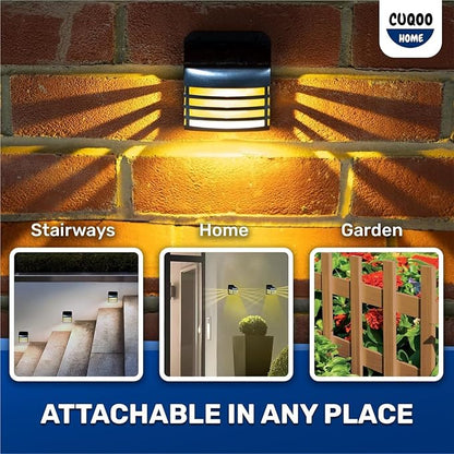 QUQUQ Solar Pathway Lights Slatted Solar Wall Lights Outdoor LED Waterproof Yard Patio Decor