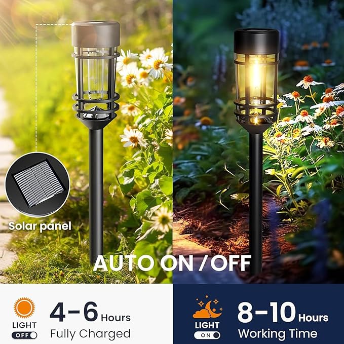 Solar Pathway Lights, Solar Pathway, Outdoor, Decorative Lamp Driveway Decoration For Patio, Walkway, Lawn Powered