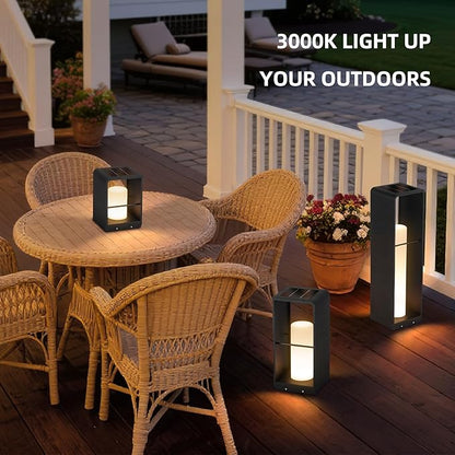 Outdoor Lights for Patio, IP65 Solar Lanterns Outdoor Waterproof, 3000K LED Path Lights, Outside Floor Lamp Solar Powered, Dusk to Dawn Landscape Lighting for Deck Garden Yard Backyard Porch