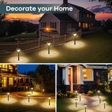 Linkind Multicolor Solar Spot Lights 4 Pack+ Warm White Solar Pathway Lights 8 Pack - Outdoor Security Flood Light | Lumora