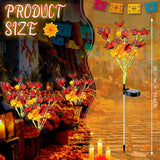 Riakrum 12 Pack Dia De Los Muertos Outdoor Decorations, Solar Marigold Lights with Monarch Butterflies Garden | Lumora