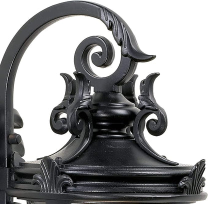 John Timberland Casa Marseille European Outdoor Wall Light Fixture Mediterranean Black Scroll Arm 21 1/2" Clear Hammered Glass for Exterior House Porch Patio Outside Deck Garage Front Door Home