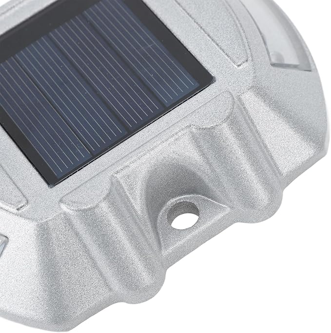Revolutionary Solar Deck Lights,Silver Aluminium Alloy, High Brightness LED, Waterproof, Ideal for Outdoor Deck, Pathway, Walkway,Stair (Red Light)