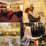 132ft Icicle Lights for Outside - 1280 LED Warm White Twinkle Lights with 240 Drops, 8 Modes - Outdoor String Light | Lumora