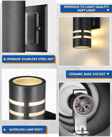 TENGXIN 2 Pack Patio Wall Light,Modern Outdoor Wall Sconce with Stainless Steel Cylinder, Wall Mount Light Exterior | Lumora