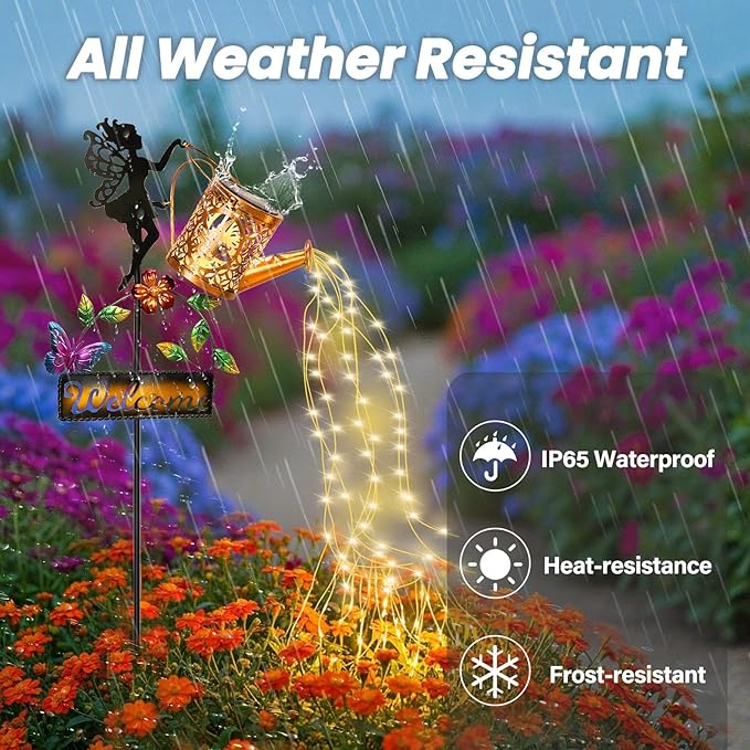 Tremdwoto Solar Watering Can Lights,Hummingbird Solar Lantern Watering can Landscape Lights for Garden | Lumora