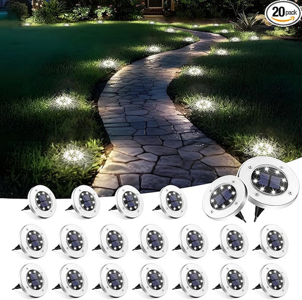 SOLPEX Solar Lights Outdoor Waterproof, 20 Pack Solar Ground Lights, Solar Garden Lights Landscape Lighting for | Lumora