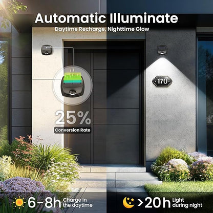 Solar Fence Lights Outdoor Waterproof IP65 Solar Wall Lights Outside Dual Color Led Solar Powered Fence Lights Outdoor Backyard, Wall Lights for Porch, Patio, Stairs, Pool, Yard, Deck 8 Pack